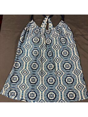 Next Blue and White Patterned TANKINI TOP